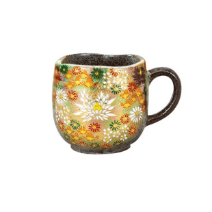 日本进口九谷烧手作金花诘马克杯猫咪咖啡杯茶杯结婚生日礼物杯子