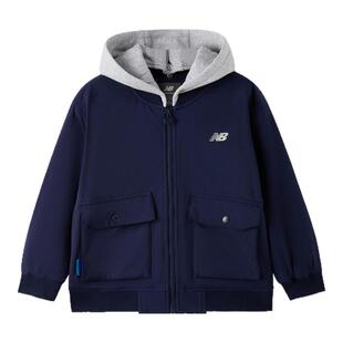 NewBalanceNB童装25冬新款男童女童儿童可拆帽外套棉服ND7QF41013