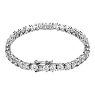 s925纯银四爪手链女仿真莫桑钻40分满钻超闪百搭高级感送女友礼物