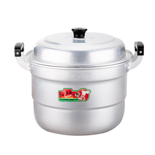 老式加厚铝锅双层铝蒸锅汤锅纯铝制蒸锅大铝锅锅钢精锅蒸馒头锅