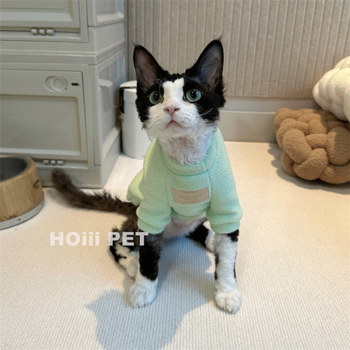HOiii PET 双面绒保暖德文衣服斯芬克斯无毛猫衣服加厚舒适潮牌酷