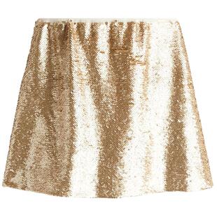 HM女装半身裙春季时尚高腰亮片网纱派对迷你短裙1245422