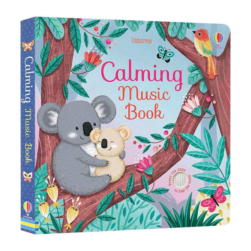 英文原版 Calming Music Book 婴儿哄睡音乐书 纸板发音书 儿童互动探索触摸感知洞洞书 英文版 进口英语原版书籍
