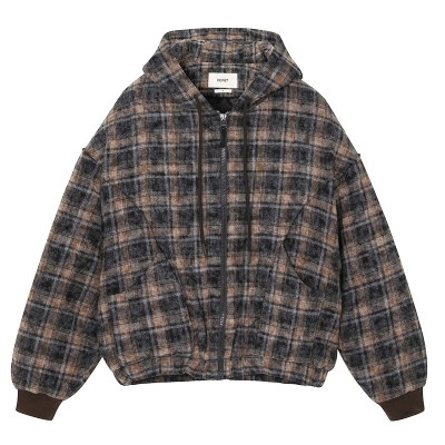 韩国直邮正格子外套上衣女棉服