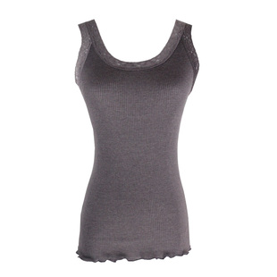 真丝吊带背心女士夏蕾丝花边丝棉针织罗纹高弹百搭修身打底衫上衣