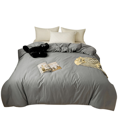 高支密简约全棉斜纹纯色被套单件