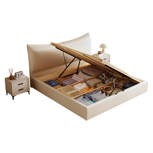 实木储物床侧开气压高箱床小户型婚床可任意定制尺寸主卧室双人床