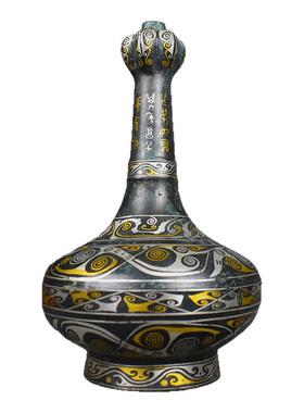 错金银青铜器大号蒜头瓶花瓶