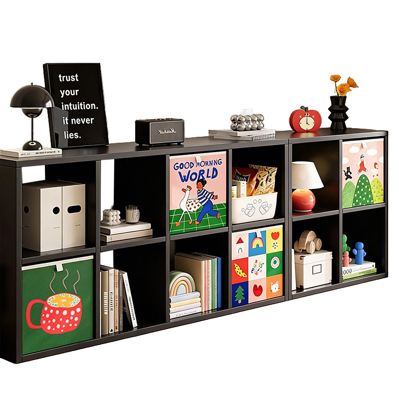 钢制卡莱克可自由组合格子柜落地置物架储物柜一体家用儿童绘本架