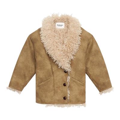 MARANT ETOILE2025早秋新款CLEA毛领翻皮大衣女