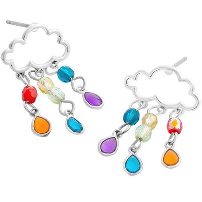 OSEWAYA女镂空云朵彩色雨滴耳环