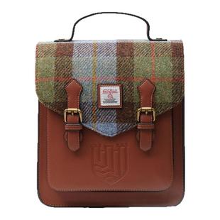 英国直邮苏格兰Islander正品Harris Tweed®羊毛格纹双肩背包