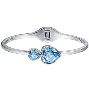 伊泰莲娜手镯女饰品手环朝朝暮暮 夏天 蓝色心相依开口手饰