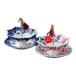 创意青花雨伞茶漏茶滤陶瓷茶叶过滤网茶道配件茶桌茶台装饰品摆件