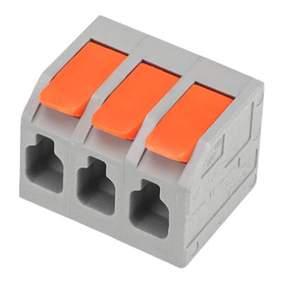 2 3P免焊线弹簧按压式pcb栅栏式接线端子32A铜针6.35 8.25 9.5mm