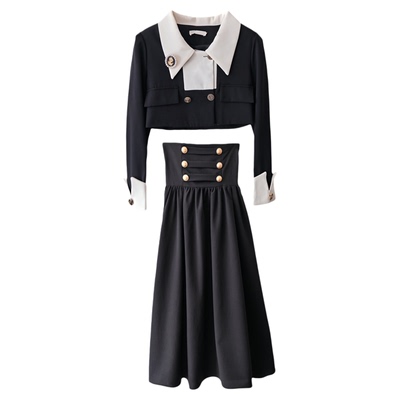 千金夜宴西装裙子小香风套装两件