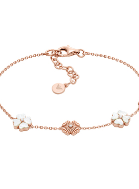 【自营】白鹿同款 Armani阿玛尼四叶草女士银手链玫瑰金女生礼物