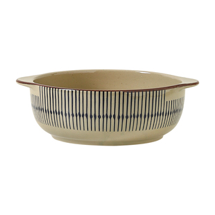 川岛屋双耳汤碗家用高级感大号碗日式陶瓷汤盆酸菜鱼大盆碗泡面碗