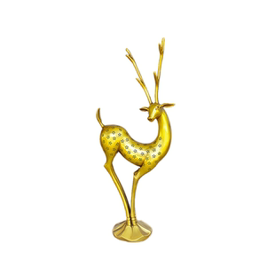 铜梅花鹿摆件大号黄铜鹿福鹿摆件店铺办公室酒柜开业装饰品送礼