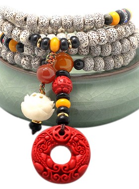 佛珠项链星月菩提子莲花吊坠