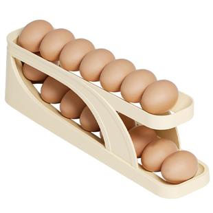 川岛屋鸡蛋收纳盒冰箱用侧门食品级保鲜盒厨房蛋托自动滚蛋鸡蛋架