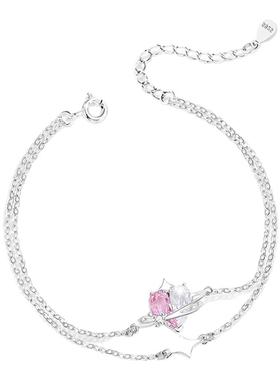 雅影守护之心925纯银双层手链女