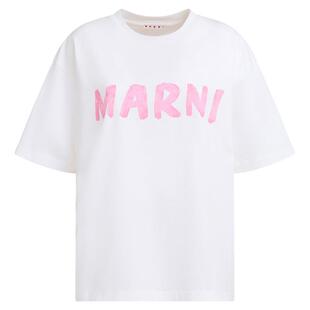【甄选直降】MARNI 女士LOGO印花短袖圆领T恤