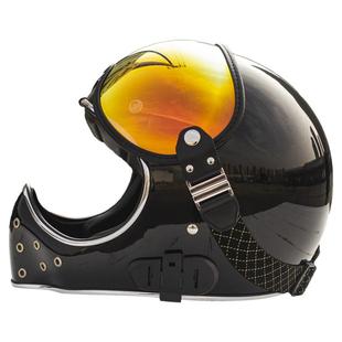 适用SHOEI EX蒙古人刀锋摩托头盔全盔镜片 复古半盔W镜绑带护目镜