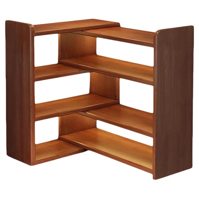 实木书架落地置物架可伸缩一体