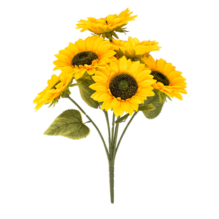 仿真花向日葵太阳花花束假花摆件餐桌家居装饰塑料田园拍照大花束