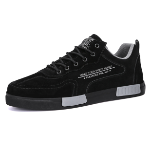 大码45黑色男鞋秋季板鞋休闲鞋46青少年47鞋子潮鞋38码百搭运动鞋