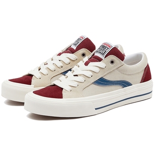 VISION X ODD ASTLEY PRO复古酒红拼色低帮街头运动板鞋帆布鞋