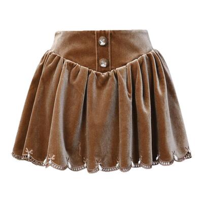 ORA GENESIS2025年秋季新品丝绒刺绣蝴蝶结蓬蓬半裙