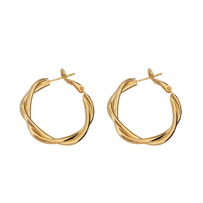 DSTYLE欧美气质麻花圆圈金属耳环