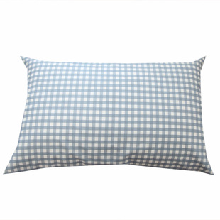 简约浅蓝小格枕套单价日系格子纯棉枕套全棉斜纹简约风格