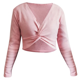 冬季儿童舞蹈服小坎肩外套毛衣针织长袖上衣外搭女童芭蕾舞练功服