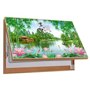 电表箱遮挡装饰画液压上翻免打孔配电箱子餐厅挂画电箱盖晶瓷镶钻