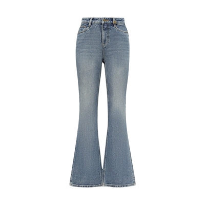 仿佛直筒高腰牛仔裤长裤