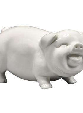 白色陶瓷猪摆件十二生肖动物小猪