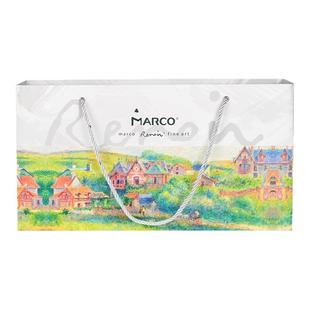 MARCO马可雷诺阿直液式丙烯马克笔软头小学生美术专用不透纸可叠色水彩笔儿童绘画涂色成人专业款颜料笔画笔