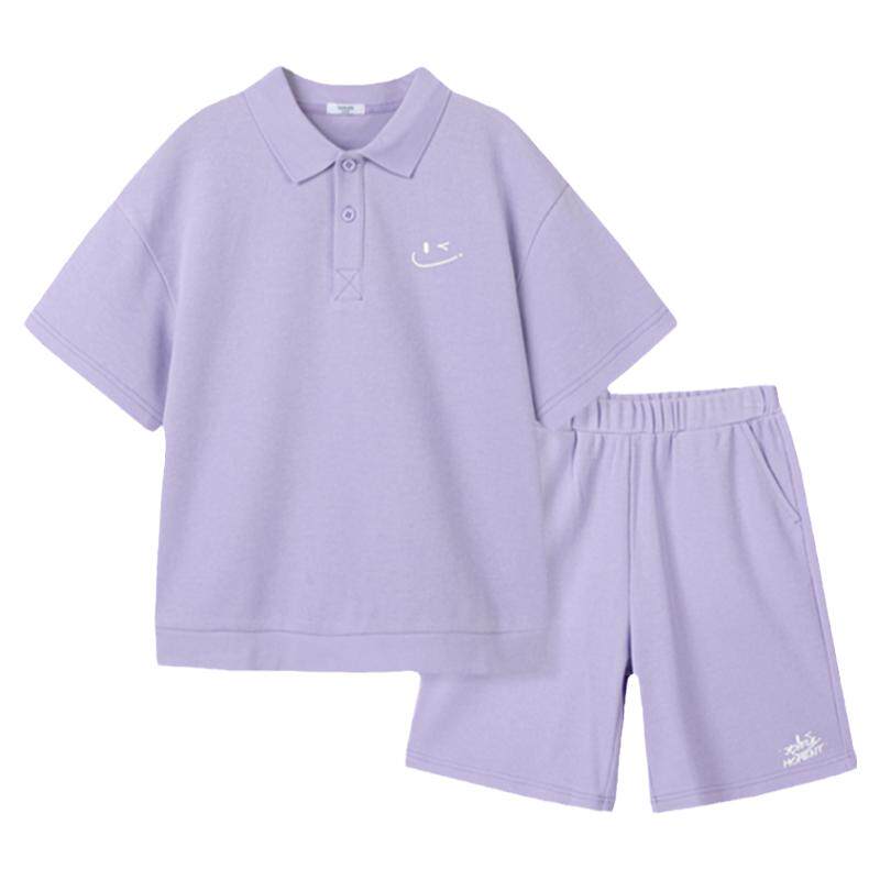 巴拉巴拉纯色男童女童夏季套装