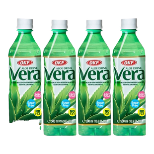 韩国进口OKF库拉索无糖芦荟植物饮料0糖0脂0卡网红饮品芦荟果汁