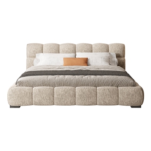 政府补贴泡芙床雪尼尔绒布艺床2米x2米2大床主卧高端双人现代简约