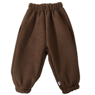 男童加绒裤子一体绒儿童男宝2025新款冬季超好看灯芯绒加厚保暖裤