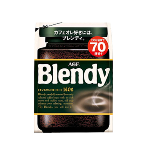 日本AGF blendy布兰迪绿色香醇美式黑咖啡无蔗糖速溶咖啡粉110g袋