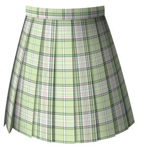 绘春/原创jk制服裙正版绿色系校供感格裙高腰半身裙春季百褶短裙