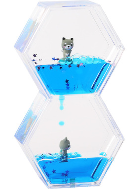 少女心创意油滴液体沙漏计时器