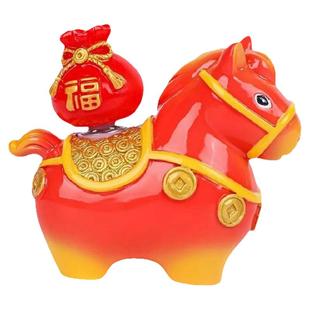 洛阳文创纪念品唐三彩小胖马摆件河南特产新年礼物马年吉祥物公仔