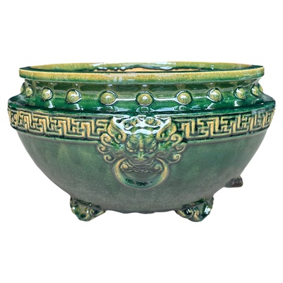 石湾盆手工盆厚实大圆盆盆景盆绿植组盆透气透水石湾花盆