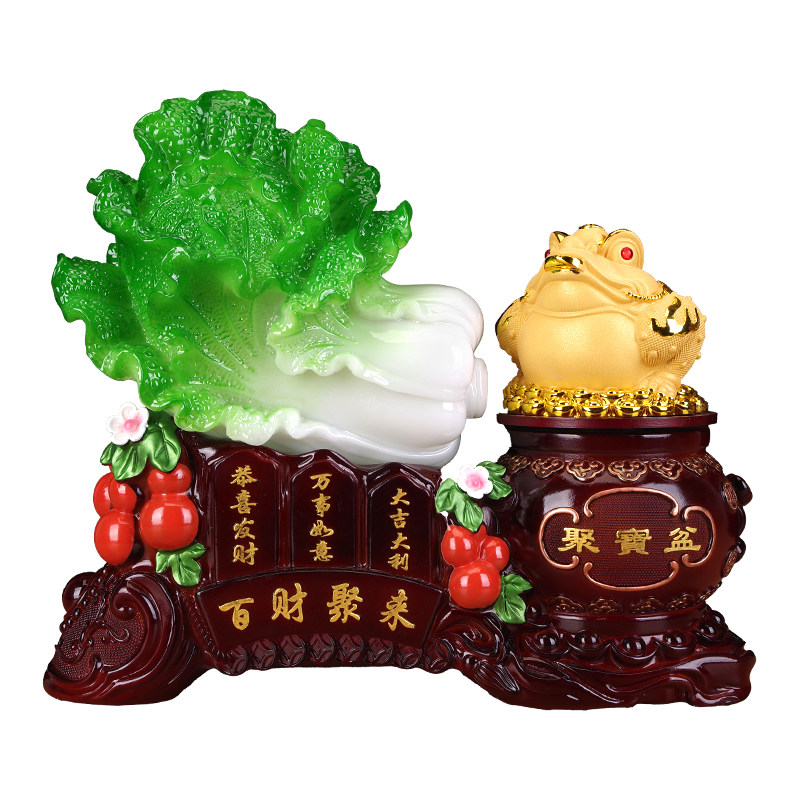 百财聚来金蟾白菜摆件开业送礼